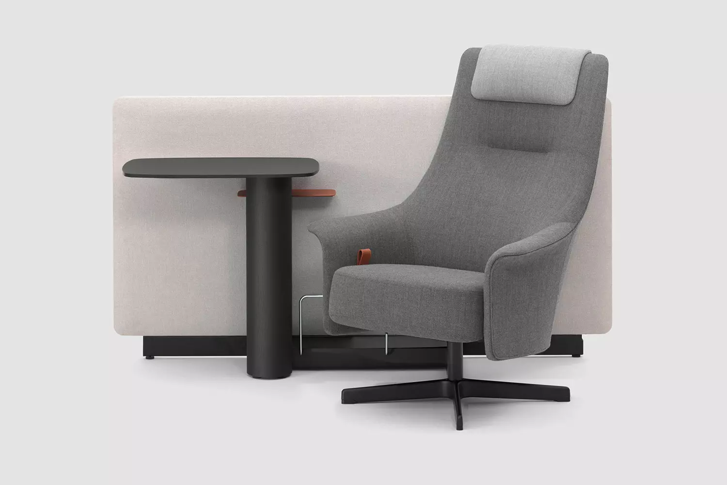 PORTS Task Lounge,Pied en croix avec tablette écritoire version tapissée réglable en hauteur Premium Fauteuil rembourré, meubles de bureau Bene, Image 1