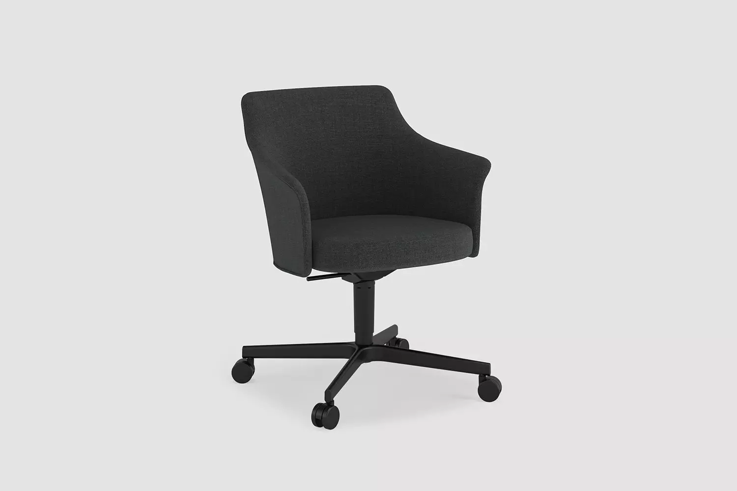 PORTS Lounge Chair, Pied en croix version tapissée réglable en hauteur sur roulettes avec accoudoirs Fauteuil rembourré Siège ,meubles de bureau Bene, Image 2